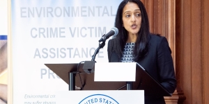 Associate Attorney General Vanita Gupta delivers remarks at the EPA’s Environmental Crimes Event